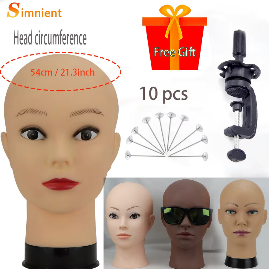 Simnient Schaufensterpuppenkopf mit Perückenständer und Klemme, Damen - Bild 2