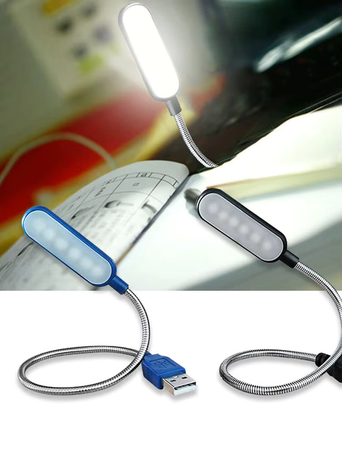 JOYINLED Flexible USB-LED-Leselampe in Blau als tragbare Mini-Buchleuchte mit Clip für Laptop und Notebook - Bild 5