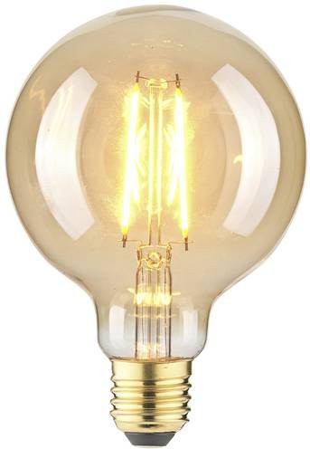 LightMe LM85059 LED E27 Globeform Leuchtmittel in Bernstein, 2.5W, Warmweiß, Glas, Durchmesser: 95 mm, Länge: 140 mm - Bild 1