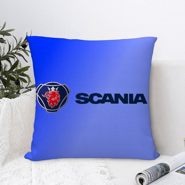Doja Home S-Scania Logo Kissenbezug aus Plüsch in Blau, B/T/H: 50,8 x 50,8 x 1 cm - Bild 1