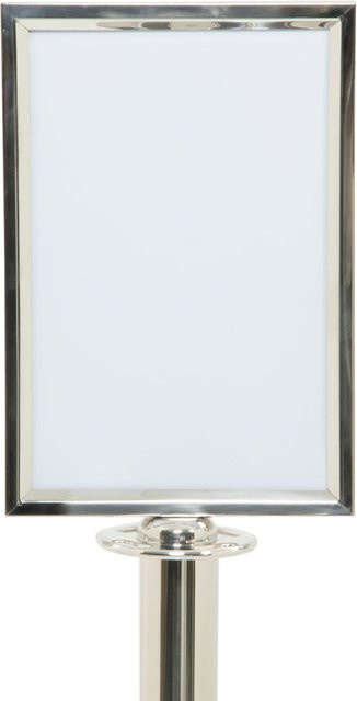Securit A4 Plakathalter für Classic Absperrständer in Silber, Chrom, B/L/H/T: 21,5 x 0,82 x 34 x 0,82 cm - Bild 1