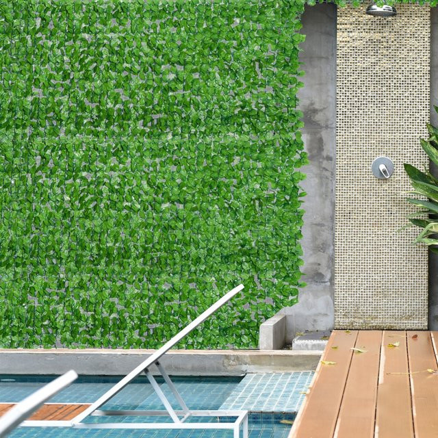 Outsunny Künstliche Hecke Sichtschutz Wanddekoration Hellgrün B: 300 cm, H: 100 cm - Bild 1