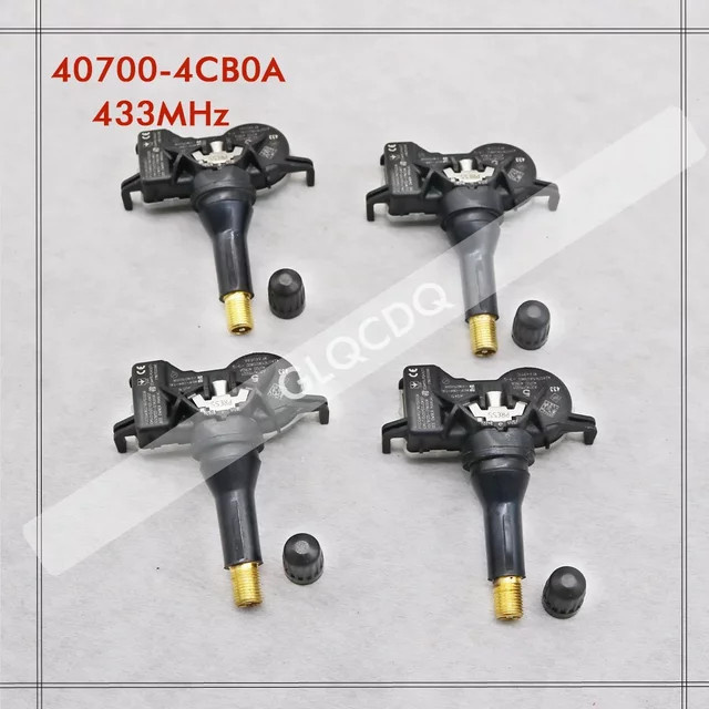 GANGLE 4er Set TPMS Reifendruck Sensoren für Nissan NV200 X-Trail und Renault Espace Kadjar 433MHz Schwarz 40700-4CB1B 40700-4CB0A 40700-4CB1A - Bild 1