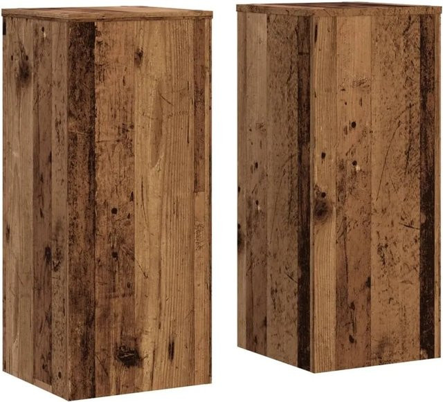 vidaXL Pflanzenständer 2er Set in Altholz-Optik braun aus Holzwerkstoff, B/T/H: 30 x 30 x 70 cm - Bild 1