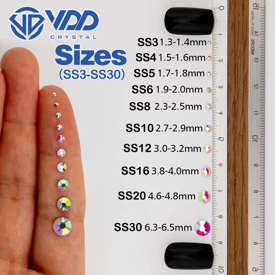 VDD Strasssteine Nicht-Hotfix, Glänzend, Nagelkunst-Zubehör - Bild 3