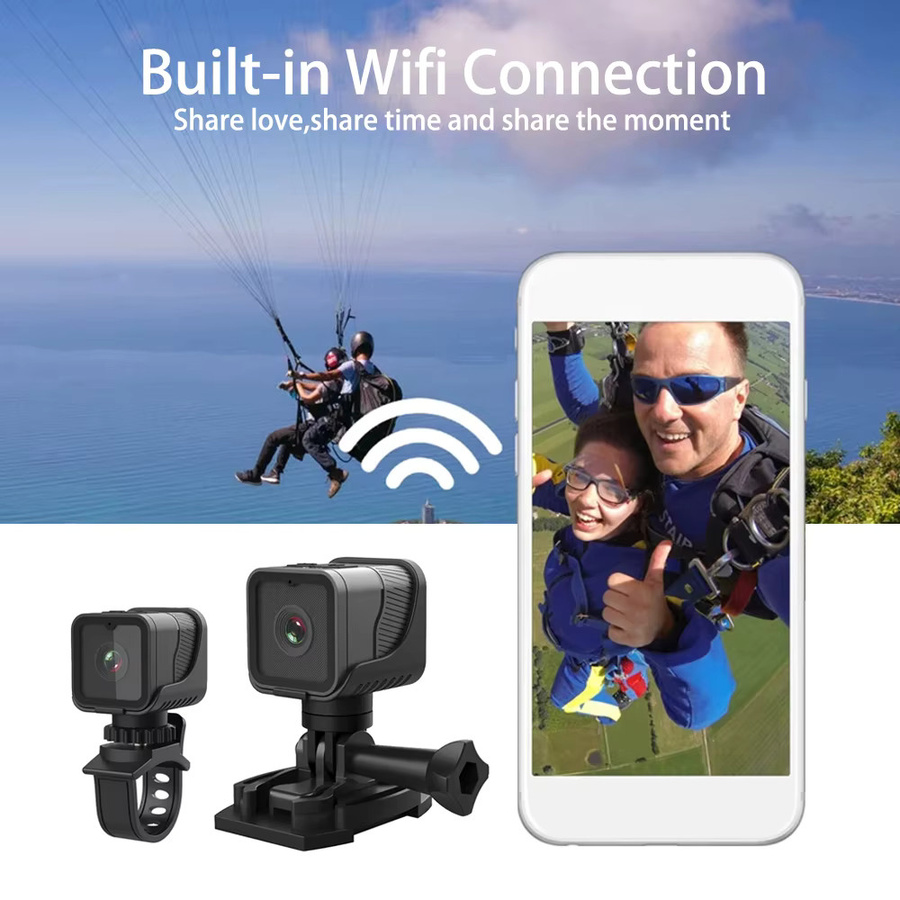 Occkic Action Camera 1080P HD wasserdichte Sport-Minikamera mit WiFi und Hotspot in Schwarz - Bild 3