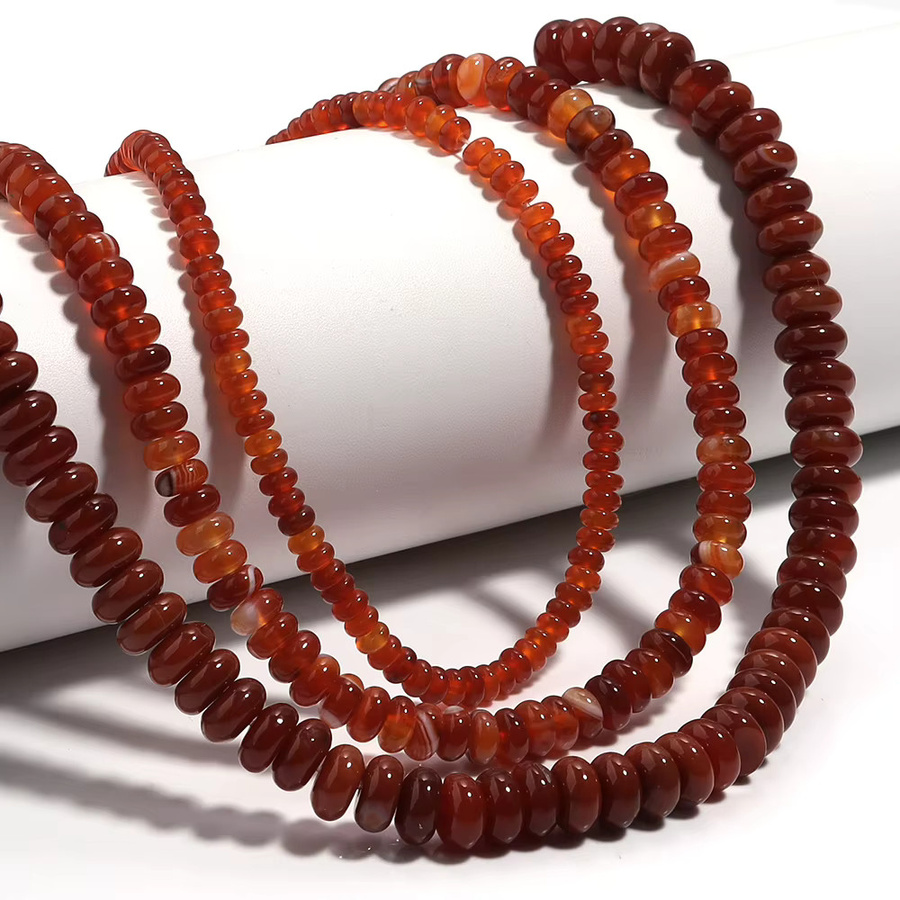 louleur Achat-Steinperlen, rot, 4/6/8 mm, Unisex - Bild 6