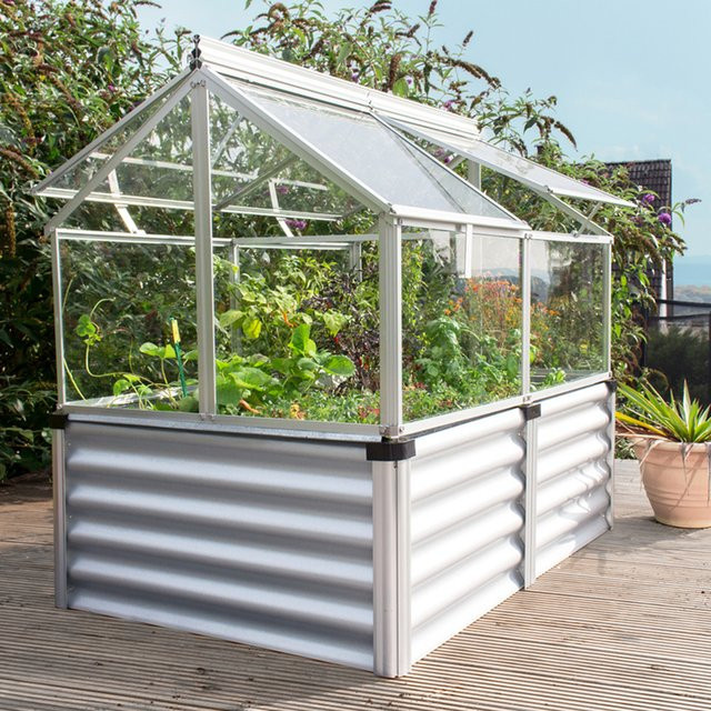 Vitavia RGB Unterbau Gaia Jumbo Hochbeet aus Aluminium in Silber, B: 83 cm, T: 122 cm, H: 65 cm - Bild 2
