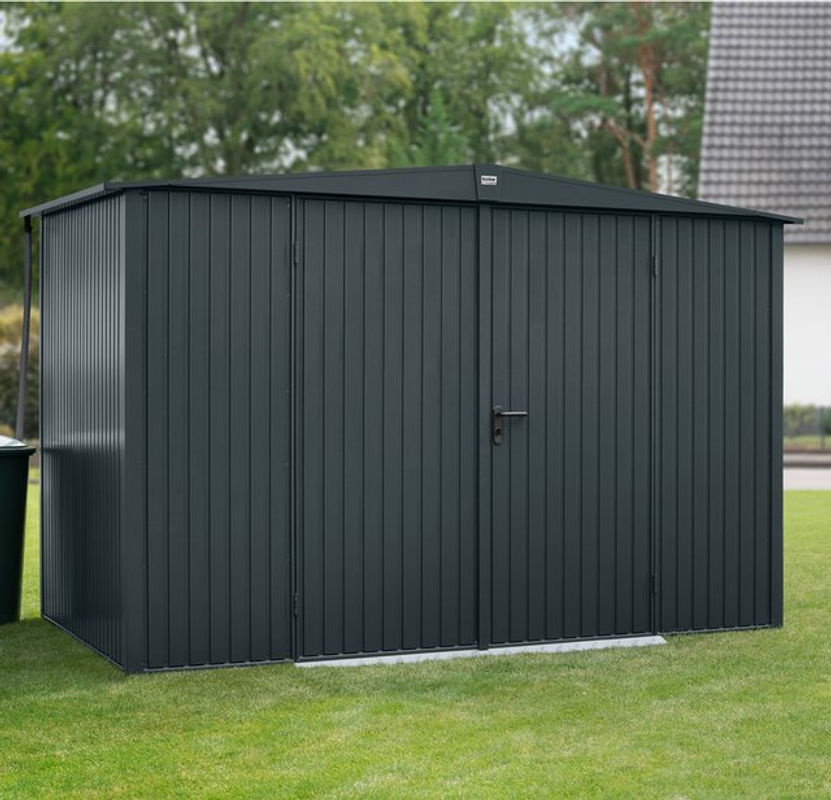 Ecostar Gerätehaus Trend-S aus Metall in Grau mit Doppeldoor und Giebeldach, B/H/T: 302,8 x 219,4 x 238 cm - Bild 5