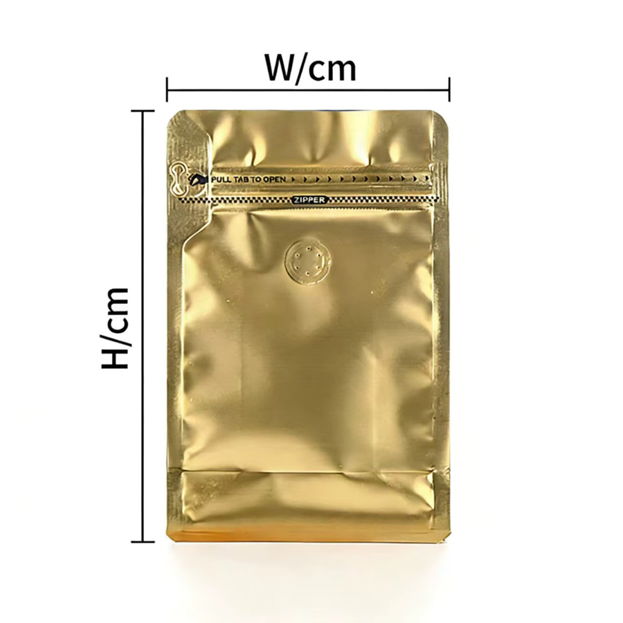 10 Stück luftdichte Aluminiumfolie-Verpackungsbeutel mit Ventil in Schwarz zur Lagerung von Kaffeebohnen, Tee, Nüssen und Pulver - Bild 2