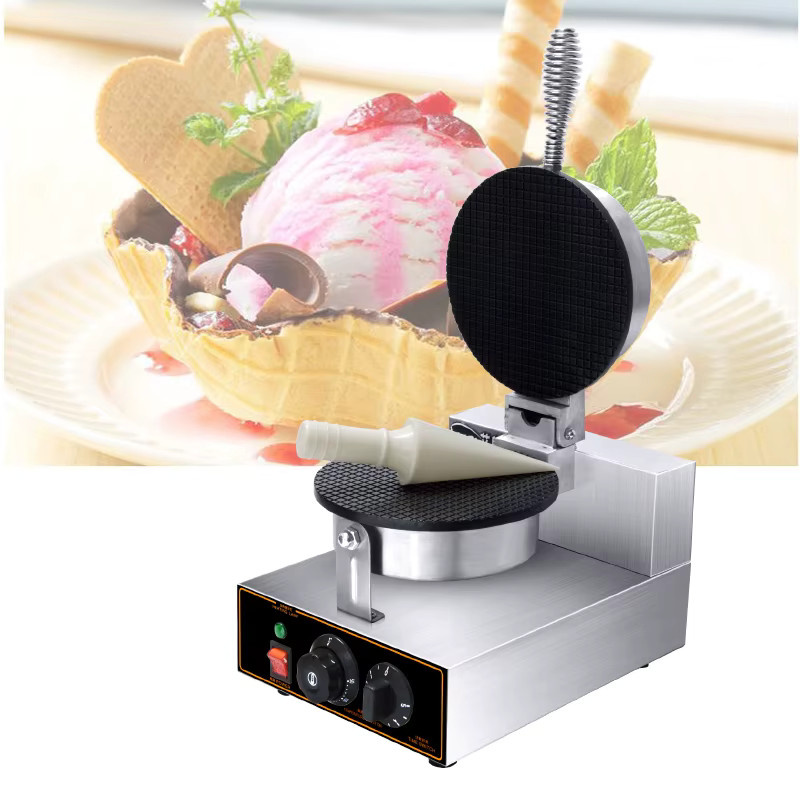 HLLSSF Eisrollen-Maschine aus Edelstahl in Silber für knusprige Waffeln und Frühlingsrollen - Bild 3