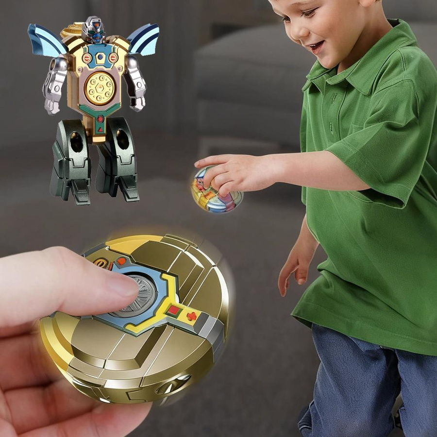 Fashnics 2-in-1 Verformbarer Roboter Fingerspitzen Kreisel Dekompression Spielzeug - Bild 3