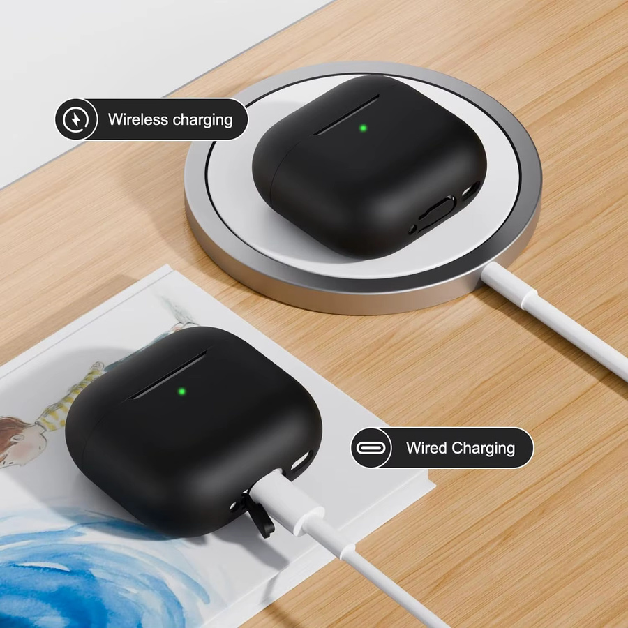 Silikon Schutzhülle für Apple AirPods 4 (2024) in Schwarz - Bild 4