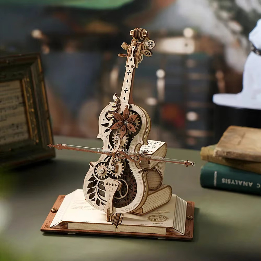 Robotime ROKR 3D-Holzpuzzle, magisches Cello, mechanische Spieluhr, ab 14 Jahren - Bild 2