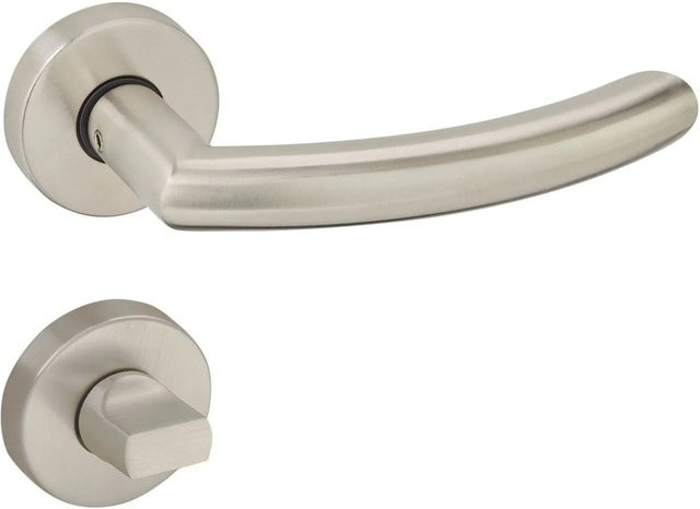 SO-TECH Türdrücker LINUS Rosettengarnitur für Bad und WC aus Edelstahl in Silber gebürstet mit Befestigungsmaterial - Bild 1