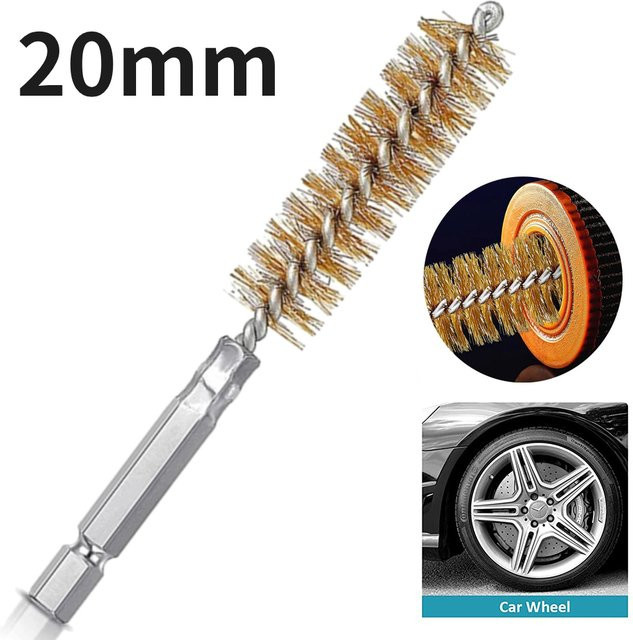Vibratite Messingdraht-Reinigungsbürste mit sechseckigem Griff in Gold für Rostreinigung und Maschinenpflege - Bild 1