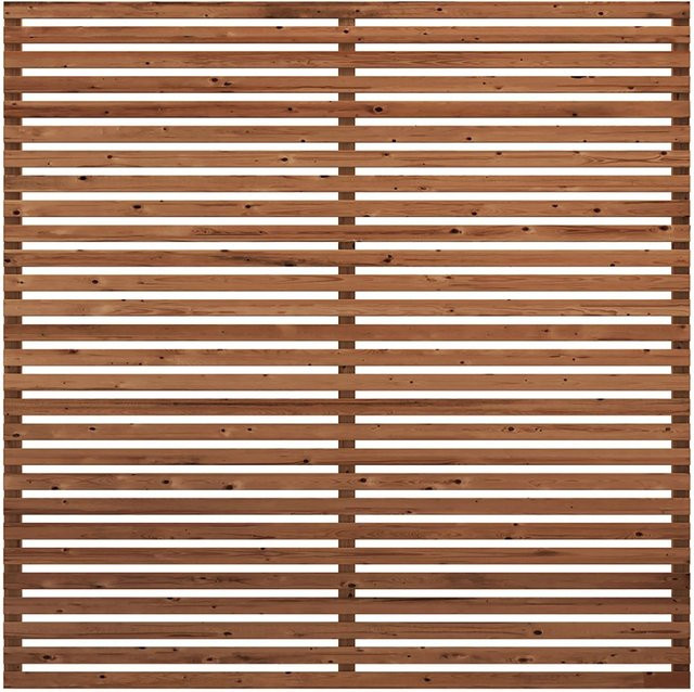 Plus Holz Sichtschutzzaun Tokyo ThermoWood in Goldbraun, B/H: 180 x 180 cm - Bild 1