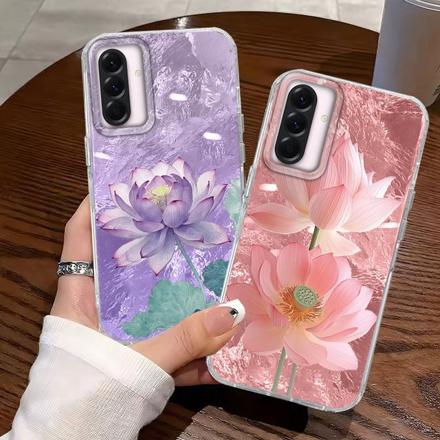 Rosa Lotusblüten Handyhülle für Samsung Galaxy A-Serie Cover in Pink - Bild 1
