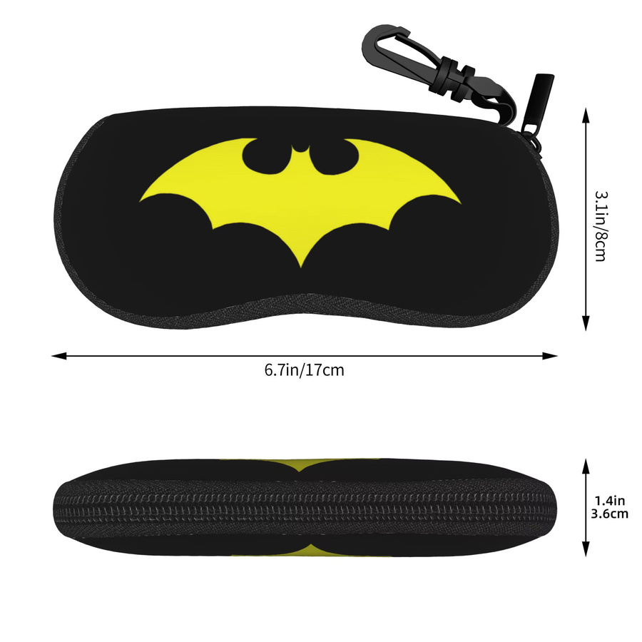 Bandai Brillenetui, Gelb, Schwarz, mit Fledermaus-Logo - Bild 3