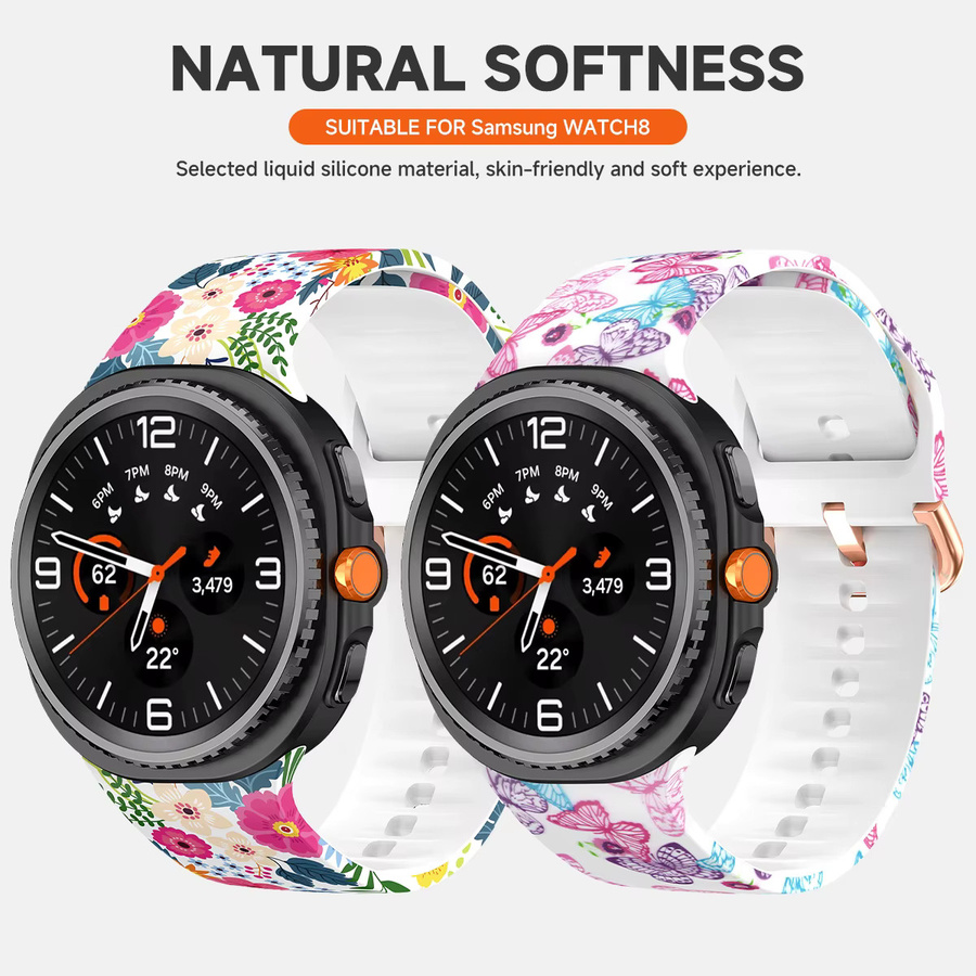 FancyWrist Uhrenarmband Silikon, Blumenmuster, Bunt, Unisex - Bild 1