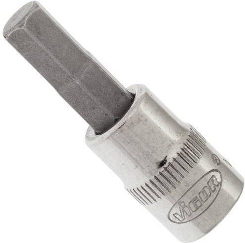 Vigour Schraubendreher-Einsatz V2433N mit Innensechskant-Profil und 1/4 Zoll Innenvierkant-Antrieb in Silber, Gesamtlänge: 3,8 cm - Bild 1