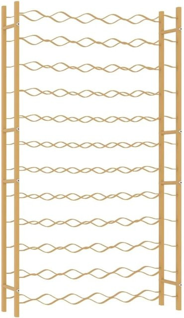 vidaXL Weinregal aus Metall und Holz in Gold, Wandmontage, modern, Platz für 72 Flaschen, B/T/H: 117 x 22 x 64 cm - Bild 1