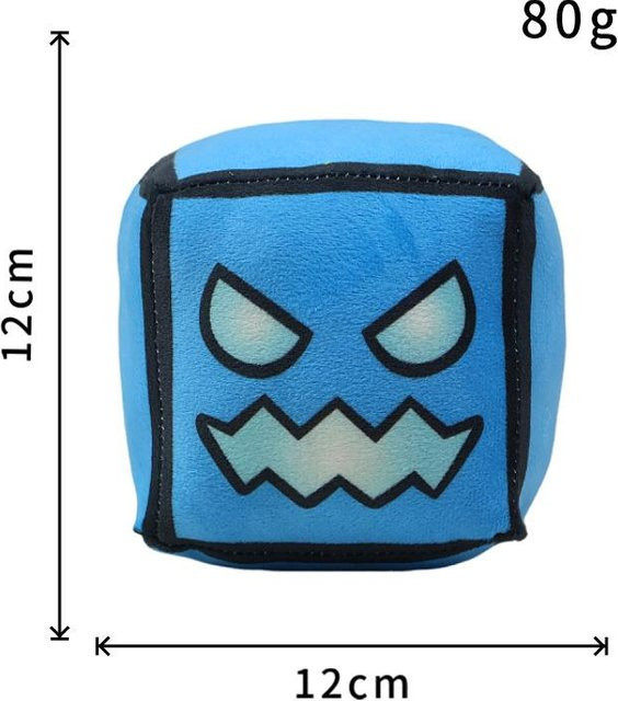 Yiran toy Geometry Dash Würfel Plüschtier, blau, ab 18 Jahre - Bild 1