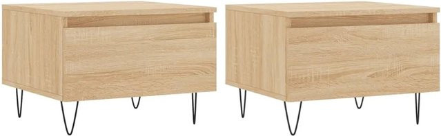vidaXL Couchtisch Set aus 2 Stück in Sonoma-Eiche, modern und rechteckig, B/T/H: 50 x 46 x 35 cm - Bild 1