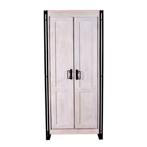 SIT Schrank WHITE PANAMA aus Mangoholz und Metall, 2-türig, Weiss, B/T/H: 80 x 45 x 180 cm - Bild 3