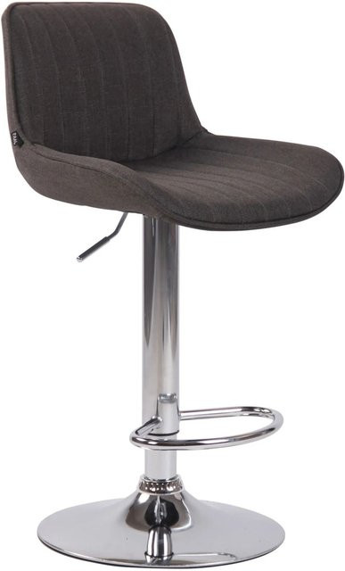 DELUKE Barhocker BEKIM Stoff Dunkelgrau mit Lehne, drehbar, B/T/H: 50 x 50 x 86 cm, Silber - Bild 1