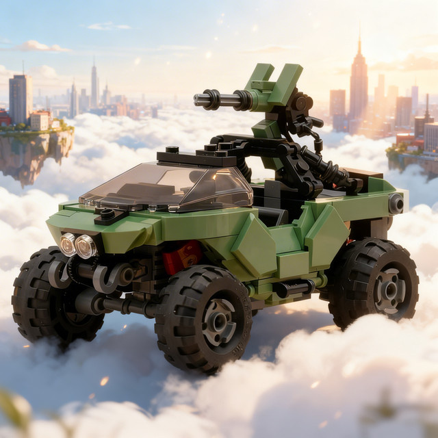 Halo Infinite Warthog, Weltraum-Modell, Bausteine Konstruktions-Set, 395 Teile - Bild 1