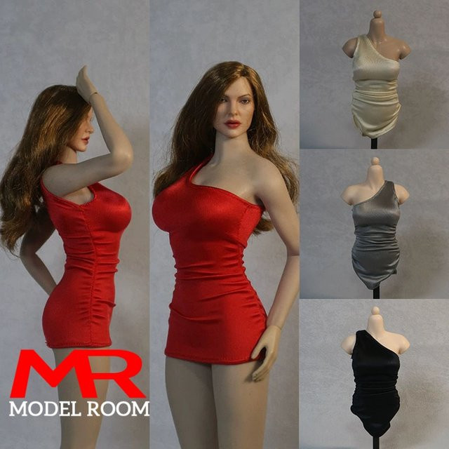 DMTOYS One-Shoulder-Bodycon-Kleid, Zubehör, Bunt / Mehrfarbig - Bild 1