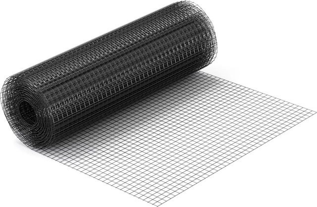 Wiltec Maschendrahtzaun aus Stahl in Schwarz, B/H: 100 x 500 cm, Maschenweite: 25 x 25 mm, Drahtstärke: 1,42 mm, PVC-beschichtet - Bild 1