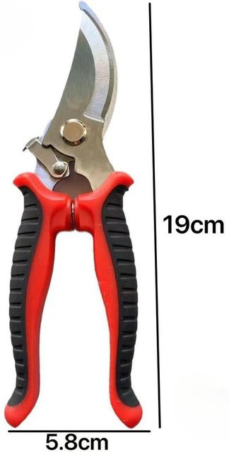 Professionelle Gartenschere von MGB in Rot für den Obstbaumschnitt und zum Trimmen von Zweigen aus Stahl und PVC - Bild 1