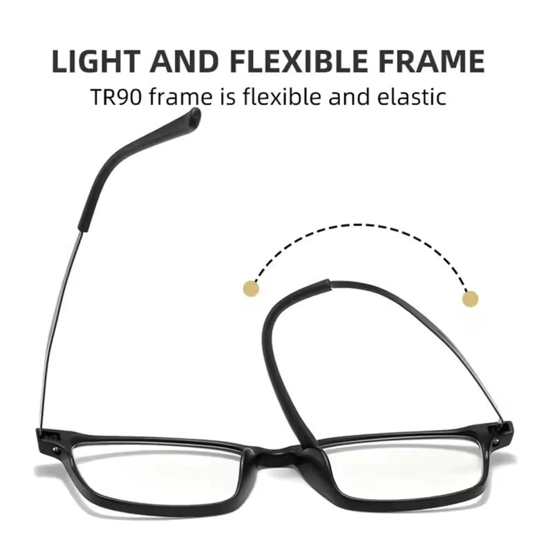 LOERHUNAR Lesebrille, Quadrat, Titan, Schwarz, Männer, Anti Blau Licht - Bild 2