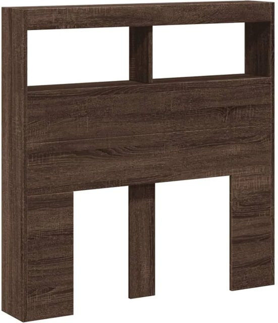 vidaXL LED-Kopfteil mit Ablage und USB-Anschluss in Eiche Braun, B/T/H: 100 x 17 x 102 cm - Bild 1