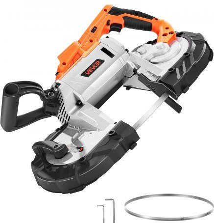 VEVOR 20V Akku Bandsäge in Orange mit bürstenlosem Motor, 360W, variable Drehzahl 0–120 m/min, Schnitttiefe: 127 mm x 115 mm, kabellose Portaband zum Schneiden von Metall und Holz - Bild 1