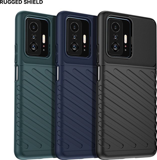 Stoßfeste Silikon-Handyhülle für Xiaomi 11t und Xiaomi 11t Pro in Schwarz - Bild 1