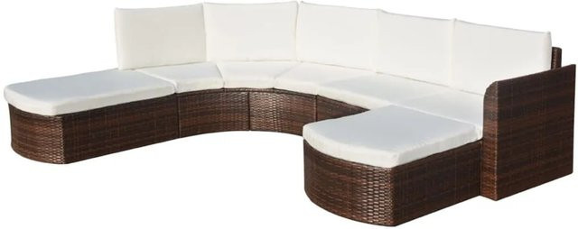 vidaXL 4-tlg. Garten-Lounge-Set aus Poly Rattan in Braun mit Auflagen und Metallgestell - Bild 1