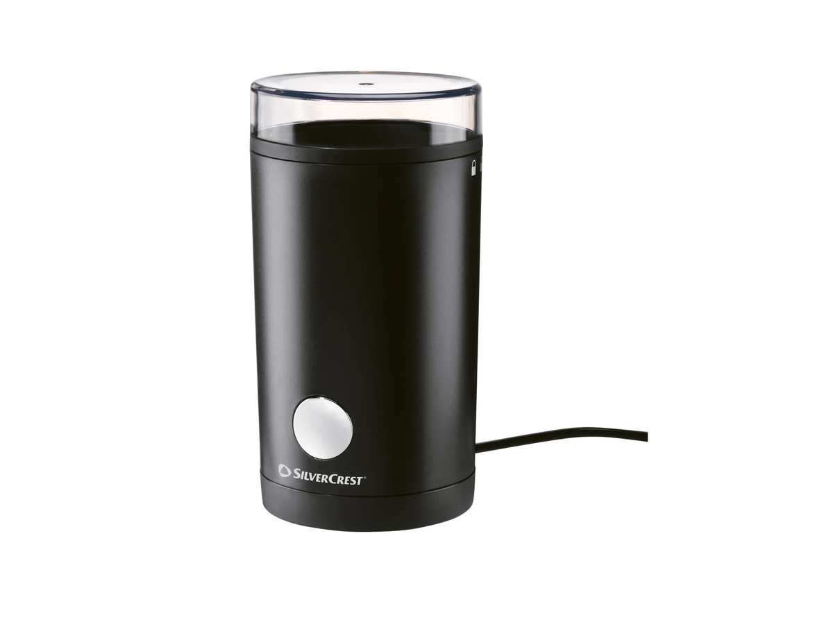 SILVERCREST Elektrische Kaffeemühle SKME 180 C2 mit Edelstahlklingen in Schwarz und Transparent - Bild 3