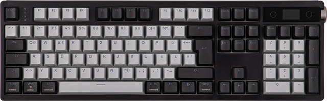 EPOMAKER TH108 PRO Mechanische Gaming Tastatur mit Display, 100% QWERTZ Deutsch Layout, Schwarz, Kabelgebunden, Bluetooth und 2.4G Kabellos - Bild 1