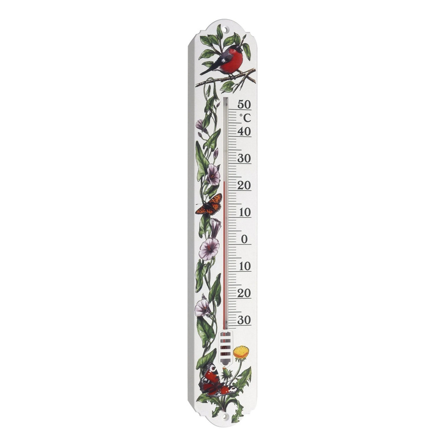 TFA Dostmann Analoges Innen-Außen-Thermometer mit Blumenmotiv in Weiß - Bild 2