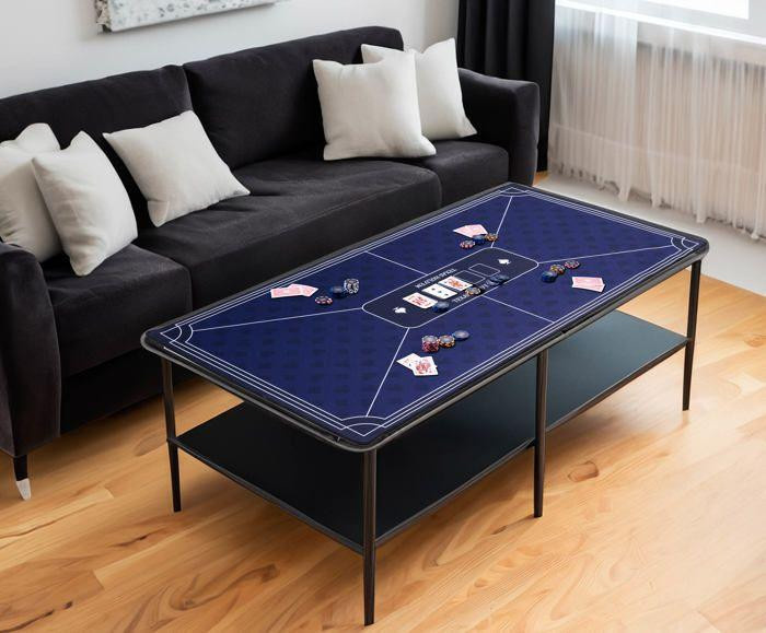 Matgames Poker Matte Blau, rutschfeste Spieloberfläche aus Polyester und Kautschuk, B/T: 120 x 60 cm, Dicke: 3 mm - Bild 3