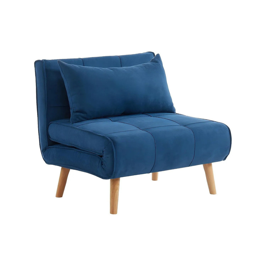 Vente-unique Schlafsessel Chila in Blau mit Armlehnen aus Stoff, Breite: 90 cm - Bild 2