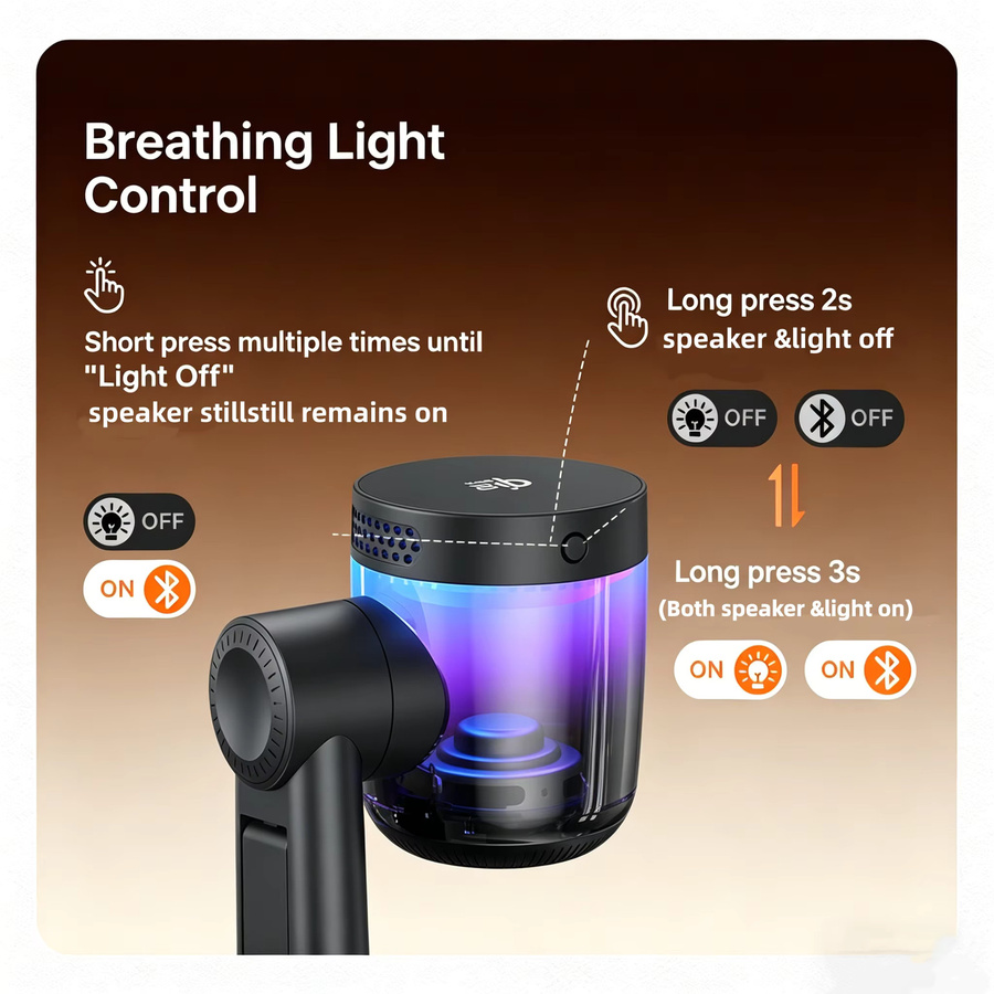 TIMESS Ambient Light Qi2.2 Lautsprecher 25W mit kabellosem magnetischem Ladegerät für iPhone, Apple Watch und Samsung Galaxy Watch, Schwarz - Bild 2