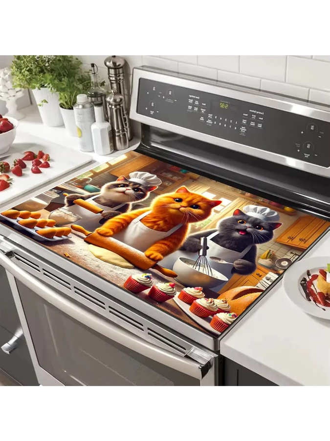 Cat Chef Herdabdeckung aus Diatomit für elektrische Glaskeramik-Kochfelder, hitzebeständig und rutschfest, multicolour - Bild 5