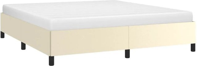 vidaXL Polsterbett aus Kunstleder in Beige, B/T/H: 160 x 203 x 35 cm - Bild 1