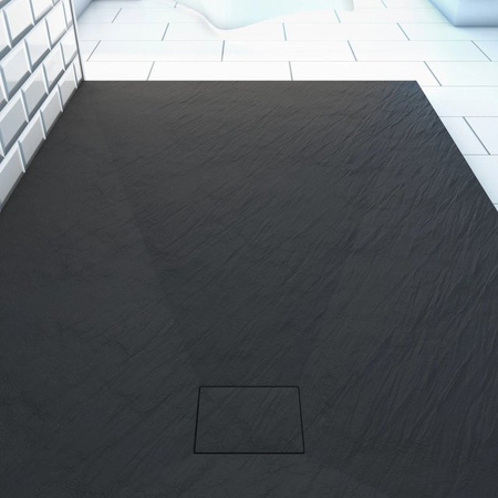 Aurlane Duschwanne Extraflach Stone Rechteck Anthrazit B: 140 cm, T: 90 cm