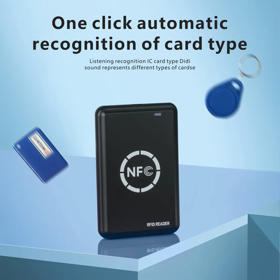 HACHANLUN RFID-Kopierer und NFC-Smartcard-Duplikator mit 13,56 MHz und 125 kHz, USB-Leser und Schreiber für UID, T5577 und EM4305, Schwarz - Bild 5