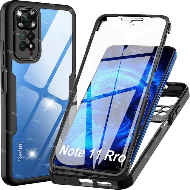 Stoßfeste 360 Ganzkörper-Displayschutzfolie und transparente Handyhülle für Xiaomi Redmi Note 13 12 11 10 9 Pro 13C 12C 10C - Bild 1